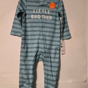 Carter's Blue Striped Little Brother Footie